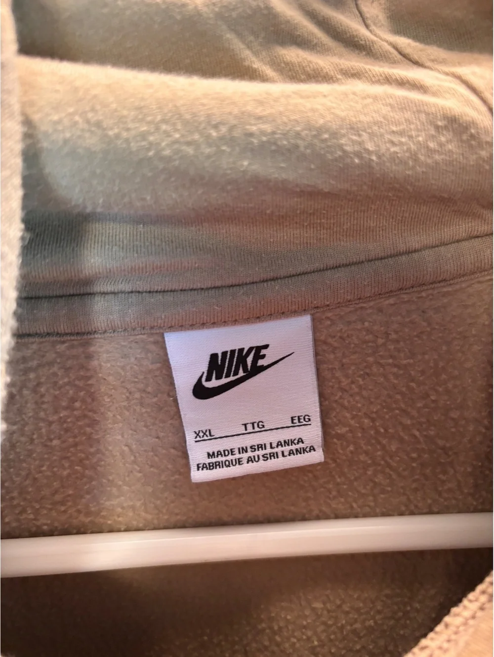 Nike XXL Tan Hoodie with Front Pocket